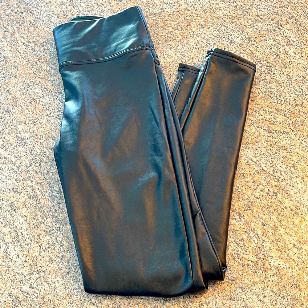 Black Vegan leather leggings